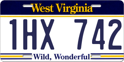 WV license plate 1HX742