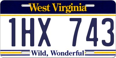 WV license plate 1HX743