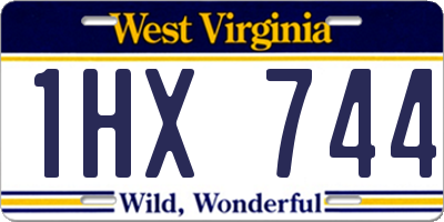 WV license plate 1HX744