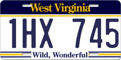 WV license plate 1HX745