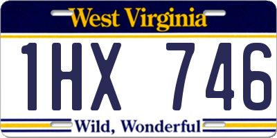 WV license plate 1HX746