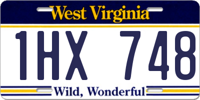 WV license plate 1HX748