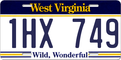 WV license plate 1HX749