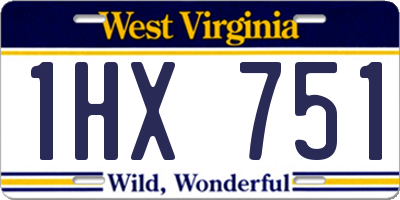 WV license plate 1HX751