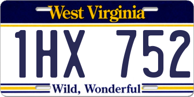 WV license plate 1HX752