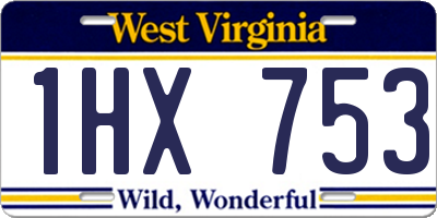 WV license plate 1HX753
