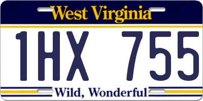 WV license plate 1HX755