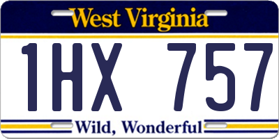 WV license plate 1HX757