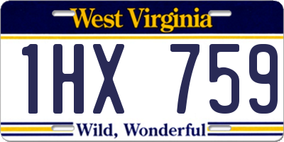 WV license plate 1HX759