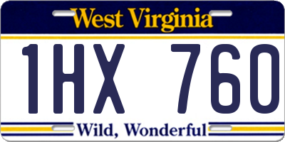 WV license plate 1HX760