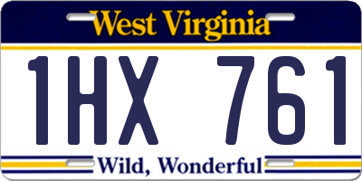 WV license plate 1HX761