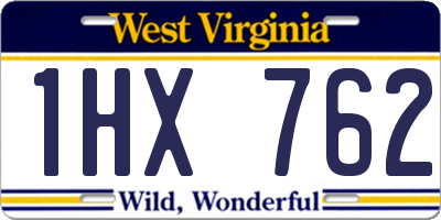 WV license plate 1HX762