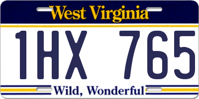 WV license plate 1HX765
