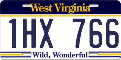 WV license plate 1HX766