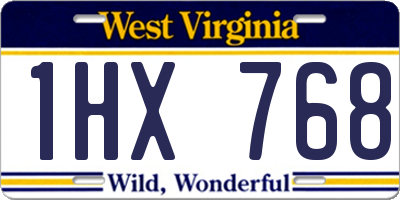 WV license plate 1HX768