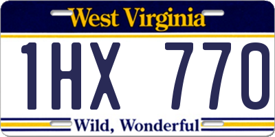 WV license plate 1HX770