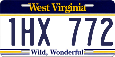WV license plate 1HX772