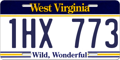 WV license plate 1HX773