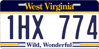 WV license plate 1HX774