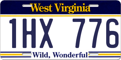 WV license plate 1HX776