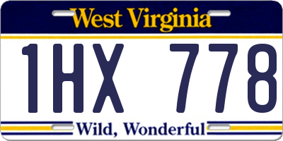 WV license plate 1HX778