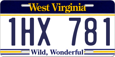 WV license plate 1HX781