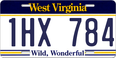 WV license plate 1HX784