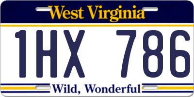 WV license plate 1HX786