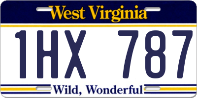 WV license plate 1HX787