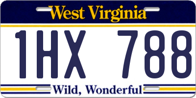 WV license plate 1HX788