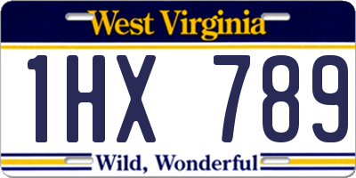 WV license plate 1HX789