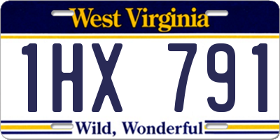 WV license plate 1HX791