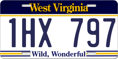 WV license plate 1HX797