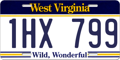 WV license plate 1HX799