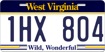 WV license plate 1HX804