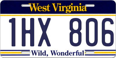 WV license plate 1HX806