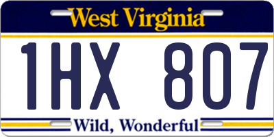 WV license plate 1HX807