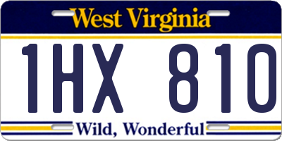 WV license plate 1HX810