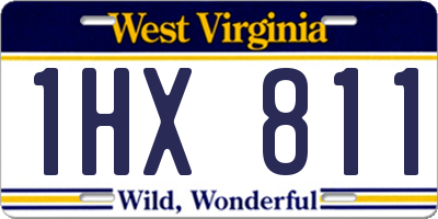 WV license plate 1HX811