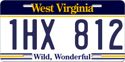 WV license plate 1HX812