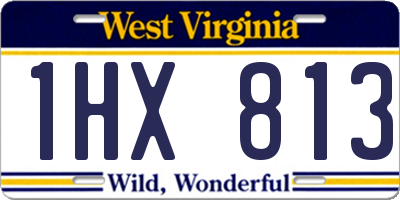 WV license plate 1HX813
