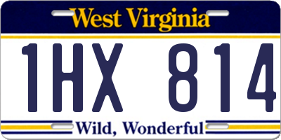 WV license plate 1HX814
