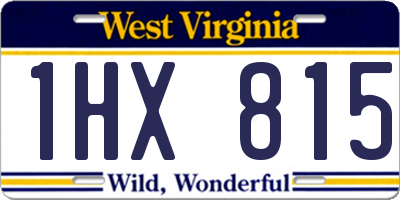 WV license plate 1HX815