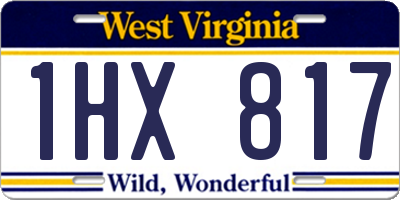 WV license plate 1HX817
