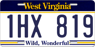 WV license plate 1HX819