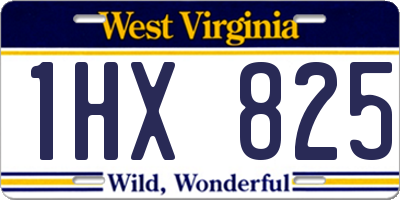 WV license plate 1HX825