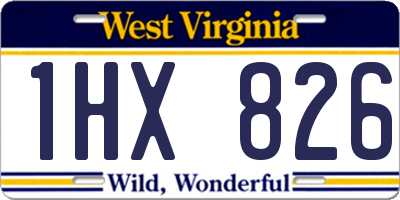 WV license plate 1HX826