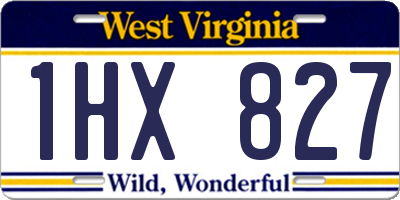 WV license plate 1HX827