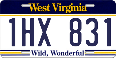 WV license plate 1HX831