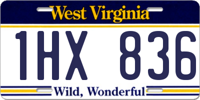 WV license plate 1HX836